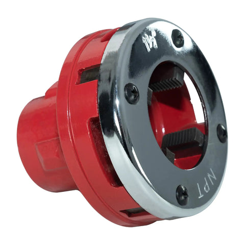 1-1/2 Inch Ratchet Pipe Threader Die Head Replacement Fits Most Ratchet Pipe Threader Kits For Galvanized And Iron Pipes Durable Cast Iron Construction Not For Stainless Steel DIY Handyman Grade Tool Accessory red die head
