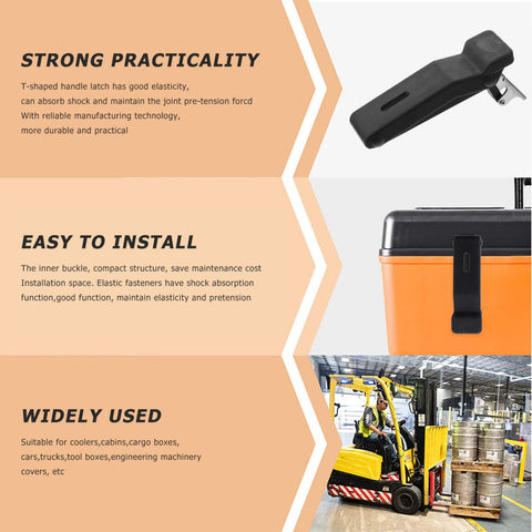 4 Pieces Flexible Draw Latch Rubber Lock Replacement, latch installed on orange cooler, showcasing practicality and usage.