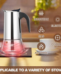 2 Cup Stovetop Espresso Maker Stainless Steel Moka Pot for Home or Camp on induction stove