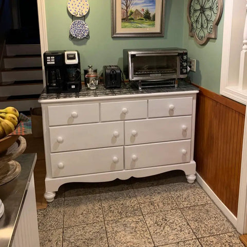 Kitchen with white dresser featuring 4 Inch Wooden Furniture Legs Unfinished Bun Feet For Sofa Chair Couch Loveseat Ottoman And Dresser Set Of 4 With Included Screws Rubber Pads And Mounting Plates.