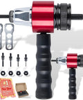 Transform Your Cordless Drill Into A Powerhouse Rivet Nut Tool Kit For Metalworking And Automotive Jobs To Cut Through Fasteners With Ease And Save Time During Any Diy Project While Eliminating Hand Fatigue. drill rivet nut adapter kit, red aluminum, M3-M8