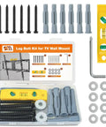 TV Mount Lag Bolt Kit With M8x70mm Lag Bolts, Washers, Heavy Duty Anchors For Wood Studs Or Concrete Brick Walls, Includes Allen Key And Bubble Level For Quick, Easy Install