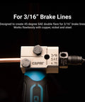 Capri Tools 3/16 in. double flaring tool for brake lines, silver body with blue/black handle.