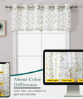 Light Filtering Linen Blend Floral Curtains For Cozy Bedroom And Living Room 38x45 Inches 2 Panels Grommet Drapes With Textured Print