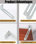 Heavy Duty Adjustable Right Angle Brackets Metal L Bracket 90 Degree Corner Fastener Rock Solid Support Hardware features strong stainless steel.