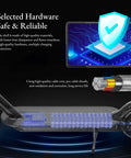 Universal 42V 2A Electric Scooter Charger With 71W Max Output highlighting safety and reliable hardware features