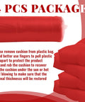 4 Piece Outdoor Patio Chair Cushions Set With Thick High Back Adirondack Rocking Chair Cushions Tufted Weatherproof Fade Resistant Anti Slip With Ties 44 By 19 By 4 Inches Red in packaging.