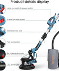 Beast 800W Electric Drywall Sander With 5 Speed Settings Foldable Design for smooth plasterboard walls and ceilings pro tool