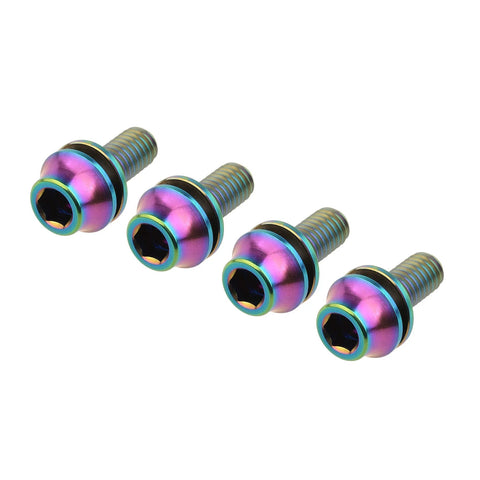 Colorful titanium bicycle bottle cage bolts M5x12mm with washers