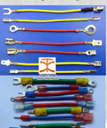 Welding finished drawing showing various colored wire terminals for the Heavy Duty Automatic Wire Crimping Machine.