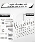 Smooth Swap Hardware Fix For iPhone 15 Packing A Full Screw Set And Rugged Metal Bracket Replacement Plate For No Hassle Click Install On A2846 A3089 A3090 A3092 Devices, complete bracket and screw kit displayed.