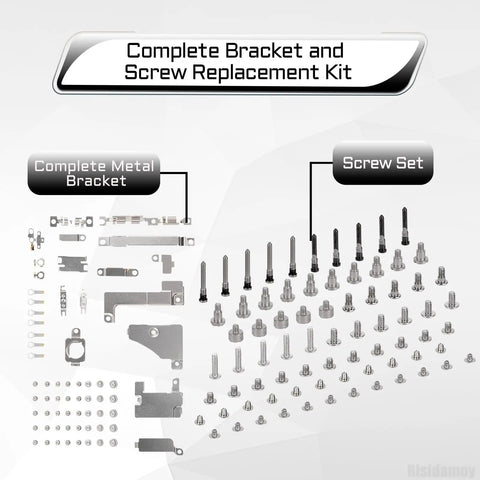 Smooth Swap Hardware Fix For iPhone 15 Packing A Full Screw Set And Rugged Metal Bracket Replacement Plate For No Hassle Click Install On A2846 A3089 A3090 A3092 Devices, complete bracket and screw kit displayed.