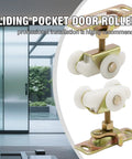 Sliding Pocket Door Rollers Assembly, 2 Pack Top Hanger Replacement Kit For Johnson Bypass Closet Doors, Three Quarter Inch Roller Wheels