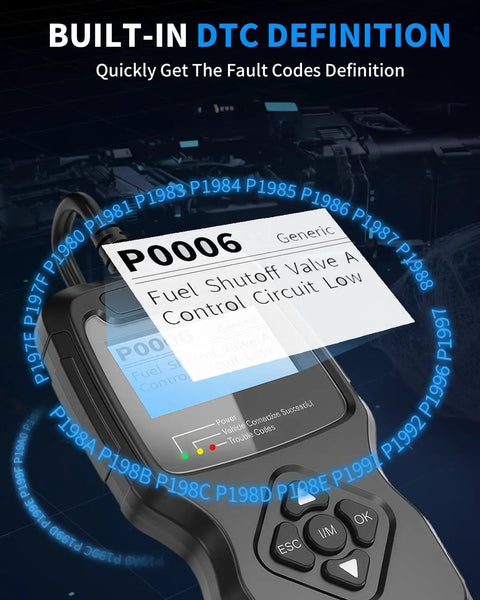 OBD2 Diagnostic Scanner For All Vehicles After 1996 With IM Readiness Real Time Data Stream Battery Health Tester Check Engine Light Reset