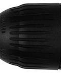 Heavy Duty Keyless Drill Chuck With 1.5 To 13 Mm Capacity And 1/2 Inch By 20 Threads showing a side view with textured grip and metal collar.