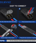 Step-by-step guide on using Heavy Duty Double Wire Plug Connectors 20 Pack With Secure Snap Locking Buckles 18 To 16 Awg for wiring.