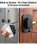 Two Pack Magnetic Cabinet Lock With Panda Key for Childproof Fridge And Cabinets, easy no drill installation option shown