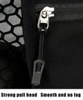 Zipper detail on Hydration Vest For Running And Hiking With Built In Water Reservoir Breathable Back Panel Lightweight Hydration Pack