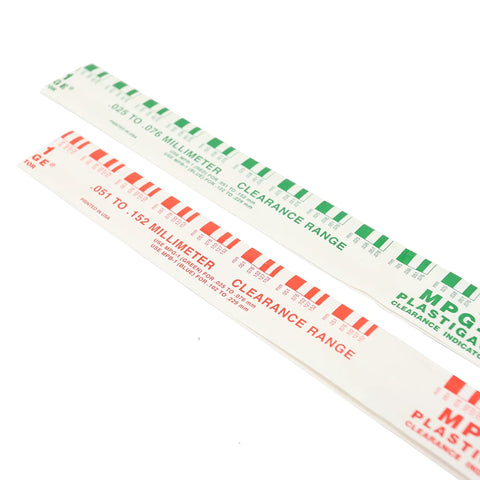 CTA Tools Plastigage 2450 two-piece gauge strips in green and red clearance scales for engine bearing measurements