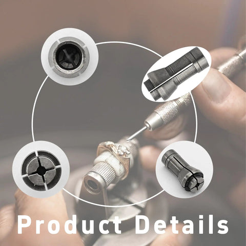 4 Pack Die Grinder Collet Set 3mm Precision Chuck Adapters For 1 Eighth Inch Arbors Shanks Rugged Pro Grade Carbon Steel Tool Kit Great For Mold Making Routers And Other Grinders, detail view