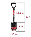 Mini D Handle Shovel For Garden Camping Beach And Outdoor Adventures With A Heat Treated Head Rust Resistant Powder Coat Non Slip Grip Lightweight Fiberglass Handle Go To Digging Tool For Tough Dirt with size measurements 26.5 x 18.5 x 8 inches