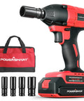 Cordless Half Inch Brushless Impact Wrench Kit For Cars Trucks RVs And Home Use 20V 2Ah Battery With Charger And 5 Sockets