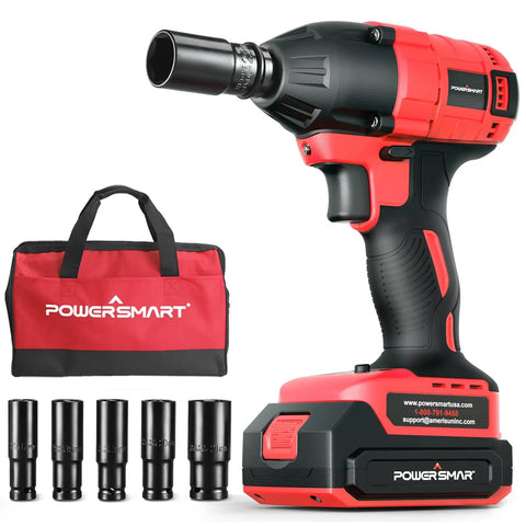 Cordless Half Inch Brushless Impact Wrench Kit For Cars Trucks RVs And Home Use 20V 2Ah Battery With Charger And 5 Sockets