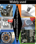 Image collage showing various metal surfaces prepared with Six Pounds Of 100 Grit Aluminum Oxide Sand Blasting Abrasive Media For Cabinets And Guns.