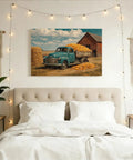 Farm Truck With Corn And Barn Wall Art For Kitchen And Living Room Cozy Autumn Harvest Farmhouse Decor Vibe Framed Print