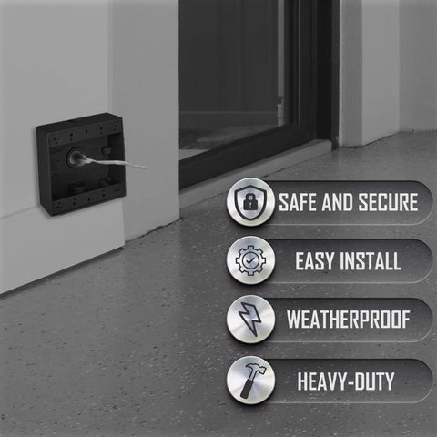 Installed Bronze 4.5-Inch By 4.5-Inch 2-Gang Weatherproof Junction Box With 2-Inch Depth, Three Half-Inch Threaded Holes, Outdoor Electrical Box