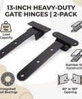 Heavy Duty Strap Gate Hinges 13 Inch With 900 Lb Capacity Smooth Rolling Stainless Steel Hardware Built Bad Boy Rig To Halt Sag On Barns And Commercial Entries