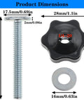 Ten Piece One Quarter Inch Twenty T Track Knob Kit With Blue Zinc Coated Bolts And Washers And Gasket for woodworking jigs