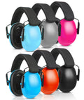 Six Pack Kids Noise Cancelling Earmuffs 27dB Adjustable For Autism Sensory Toddlers And Children Assorted Colors Black Red Blue