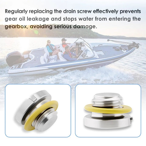 Two Pack Outboard Lower Unit Oil Drain Plug Kit With Vent Plug And Seals For Mercury MerCruiser Bravo Alpha 1 Gen 2 boat use