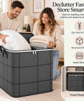 Rock Solid Heavy Duty Foldable Storage Cubes With Secure Snap Lids And Reinforced Carry Handles For Super Roomy Home Organization and Bulky Linen Transport Gear filled with blankets and pillows.