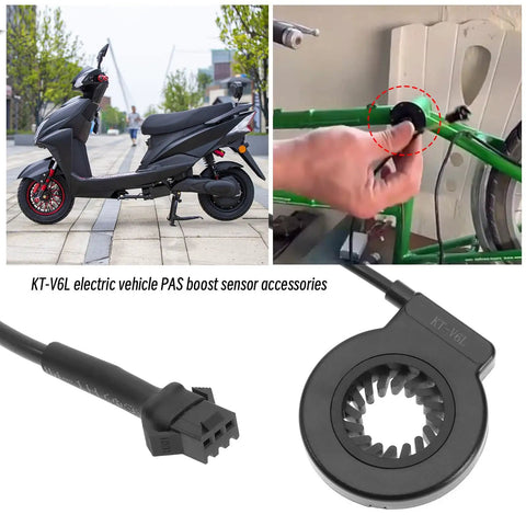 Electric Bicycle Pedal Assist Sensor Kit With 6 Magnet Hall Sensor For PAS Cadence And Speed, Ride Ready Waterproof Plug, E Bike Sensor Accessory, Female Plug For Most E Bikes