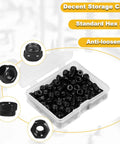 M6 Nylon Insert Lock Nuts Premium Carbon Steel Hex Fasteners For Patio Furniture And DIY Projects Built Tough With No Slip Seal Heavy Duty Hardware Bulk Pack Of 100 Pieces in storage case.