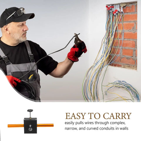 Pro Grade Electric Wire Puller For Electricians Aluminum Alloy Cable Threader For Wall Conduit Runs No Wall Damage Quick And Easy Wiring For Home Renovations And Commercial Low Voltage Cabling, electrician pulling wires through wall conduit