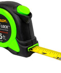 Self Locking 25 Foot Power Tape Measure With Nylon Coated Blade, Impact Resistant ABS Case, Stud Markings, Easy Push Button Lock