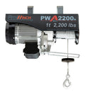 ProWinch electric hoist with wired remote, 2,200 lb capacity, steel body and drum, hook