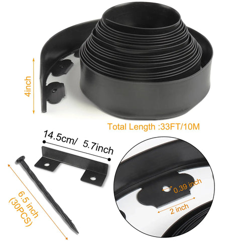4 Inch Tall No Dig Landscape Edging Kit With 33 Feet Of Flexible Border Easy Curve Or Straight Install Includes 30 Spikes