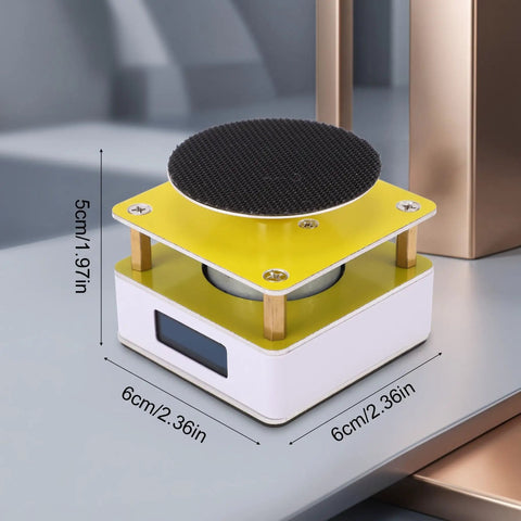 Heavy Duty Mini Disc Sander Runs Butter Smooth At 10000 Rpm Adjustable Bench Grinder For Wood And Metal With Two Sanding Pads on a gray surface.