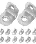 Heavy Duty Stainless Steel L Bracket Set with screws, 90 degree right angle brackets, 40 pieces, thickened flat corner braces display