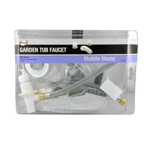Two Handle Garden Tub Faucet Chrome For Mobile Home And RV With Separate Hot And Cold Controls 2.5 GPM Flow package