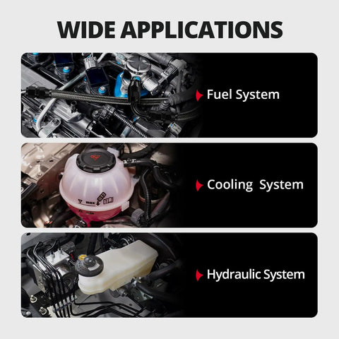 Image illustrating the 6AN PTFE Nylon Braided Fuel Line Kit For EFI LS Swaps And Turbo Builds in fuel, cooling, and hydraulic systems.