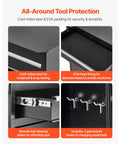 Close-up of features on Rolling Tool Chest And Cabinet Set 2 In 1 Design With Five Drawers And Detachable Top Tool Box.