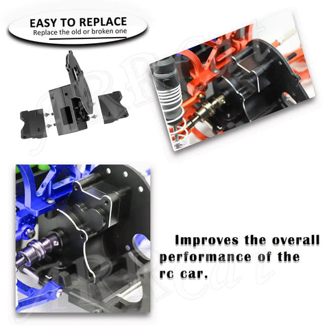 Heavy Duty Aluminum Transmission Case And Hop Up Gearbox for 1/10 Slash Rustler showcases modular design, enhancing RC car performance.