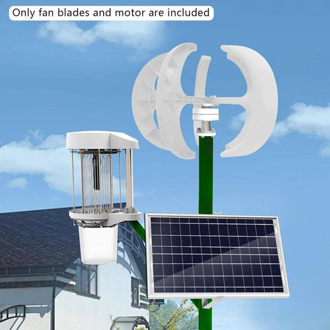 Vertical Wind Turbine Generator Kit Ready-To-Go 400W 600W 800W 1000W 1200W for 12V/24V Off-Grid Power with fan blades and motor