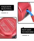 Self Activating Aerosol Fire Extinguisher For Car Engines And Boats With Instant Heat Trigger, close-up of red canister with hose.