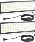 Two Pack Linkable LED Shop Lights 100W 15000LM 6000K Daylight Brightness Plug In Garage Light With 9.84ft Cord Built In Outlet